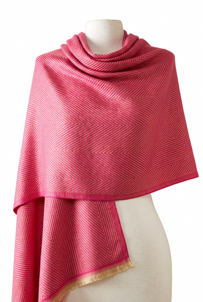   - Cashmere Espinha de peixe rosa bebê- Scarf Me 