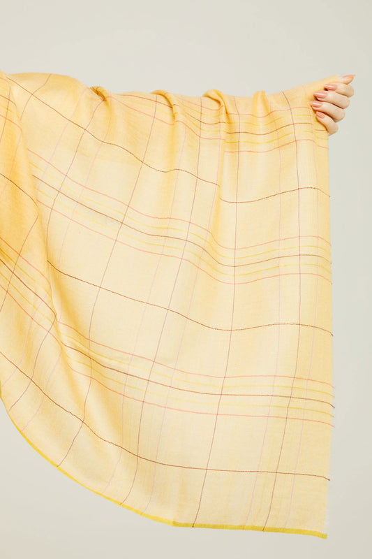   - Cashmere Gold xadrez amarelo | 70X200cm- Scarf Me 