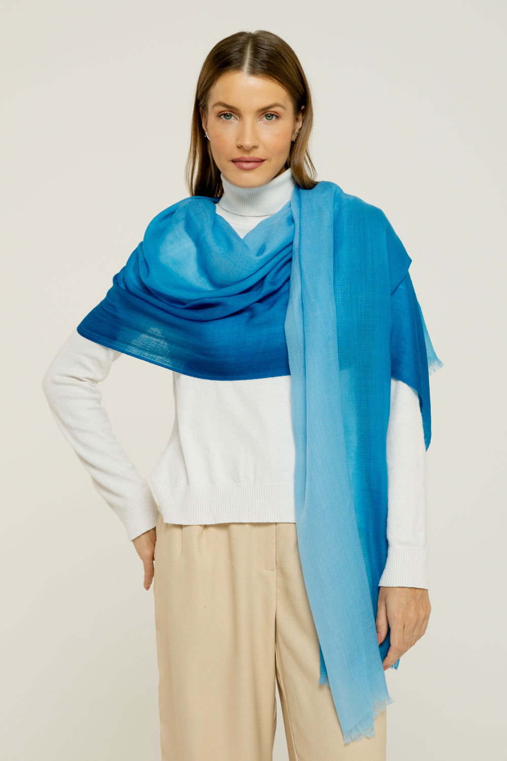   - Cashmere Himalaia degradê azul- Scarf Me 