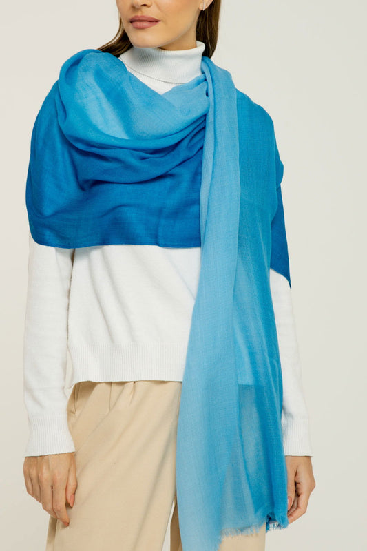   - Cashmere Himalaia degradê azul- Scarf Me 