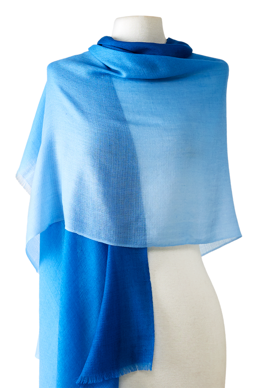   - Cashmere Himalaia degradê azul- Scarf Me 