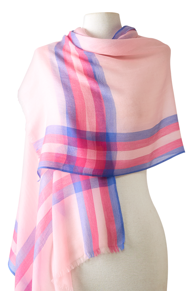   - Cashmere Himalaia listras rosa- Scarf Me 
