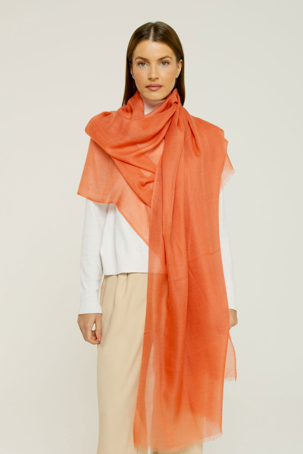   - Cashmere Himalaia orange- Scarf Me 