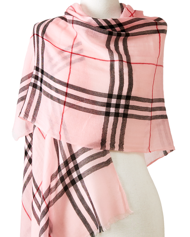   - Cashmere Himalaia xadrez rosa- Scarf Me 