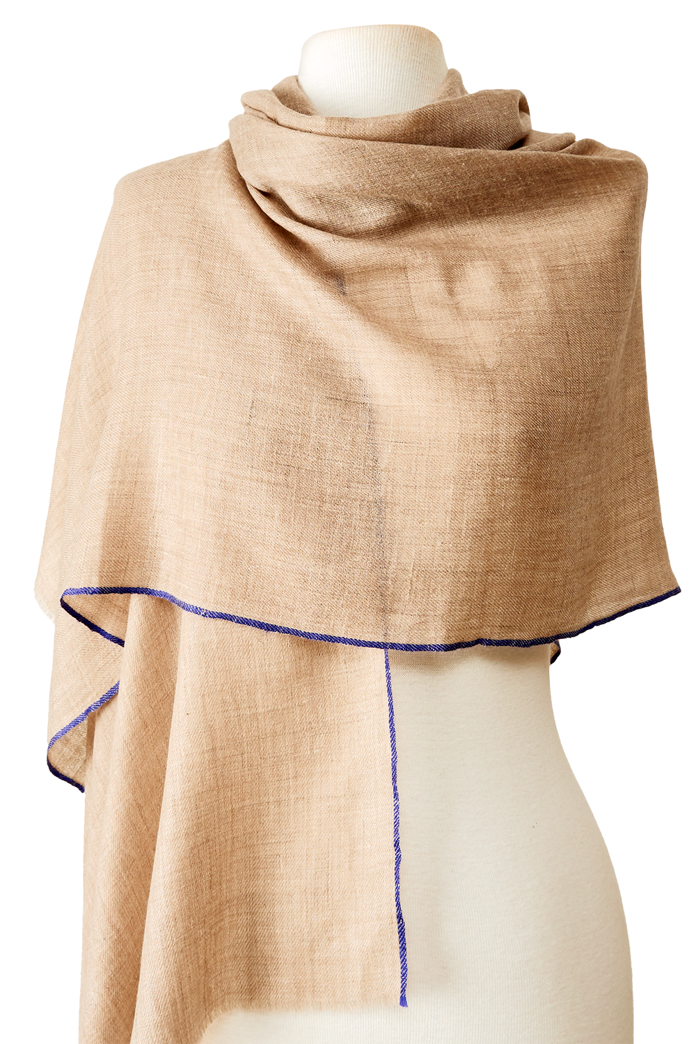   - Cashmere Premium Unique areia detalhe roxo- Scarf Me 