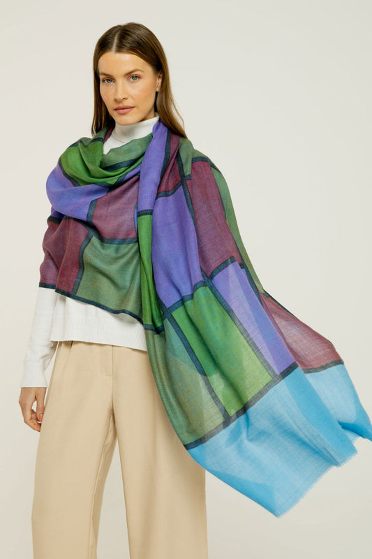   - Cashmere estampado Aja azul- Scarf Me 