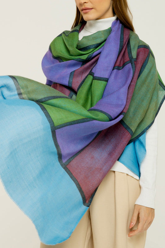   - Cashmere estampado Aja azul- Scarf Me 