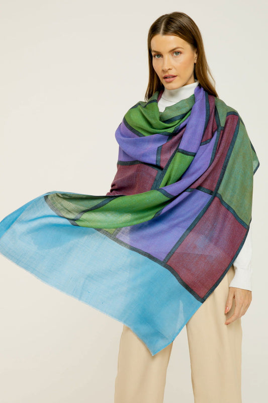   - Cashmere estampado Aja azul- Scarf Me 