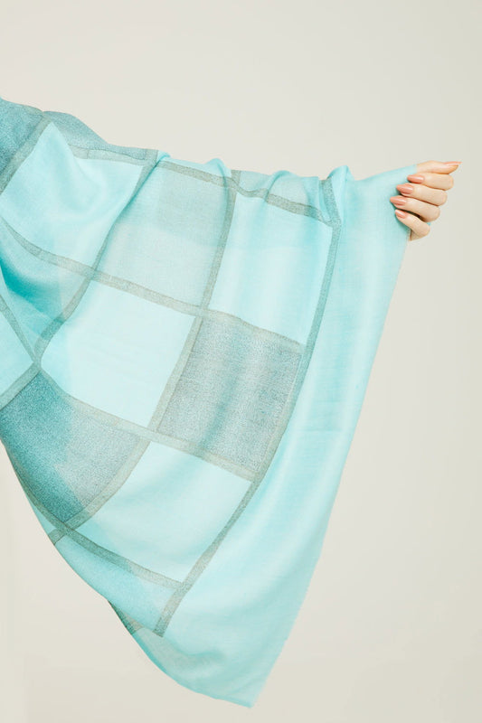   - Cashmere estampado Aja azul bebê- Scarf Me 