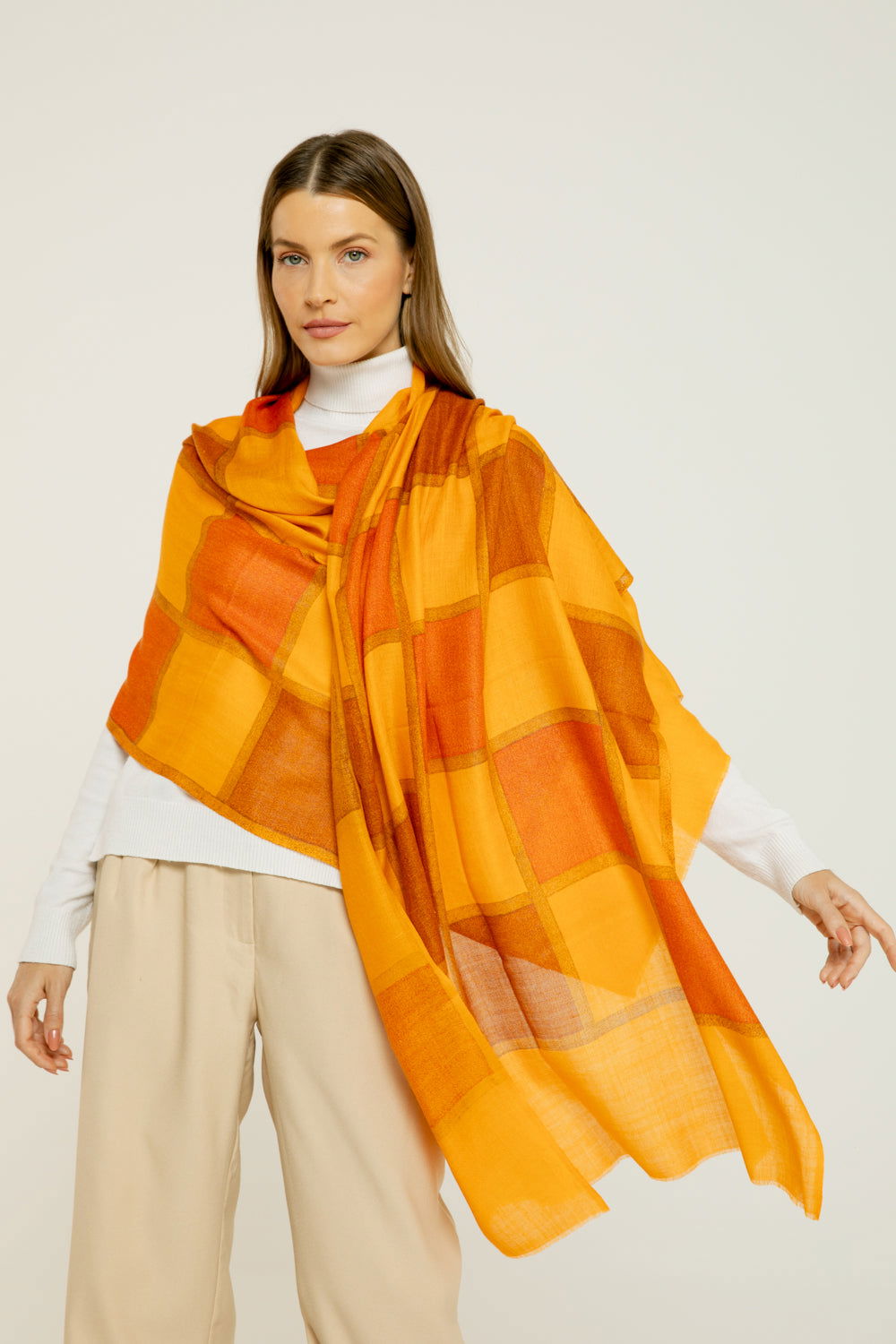   - Cashmere estampado Aja laranja- Scarf Me 