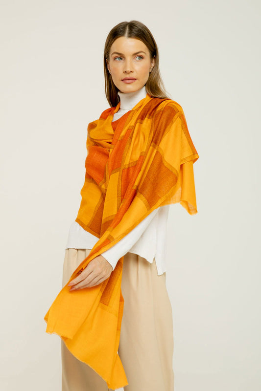   - Cashmere estampado Aja laranja- Scarf Me 