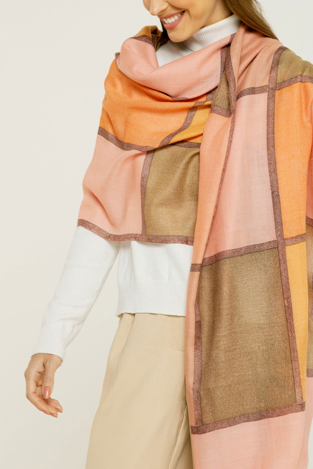   - Cashmere estampado Aja salmon- Scarf Me 