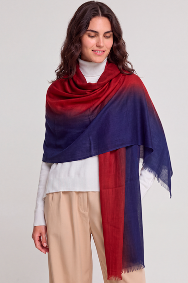 Cashmere Degradê vinho/azul