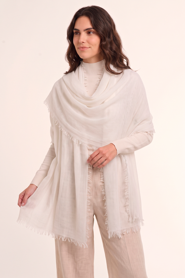 Cashmere Knit Felted off white