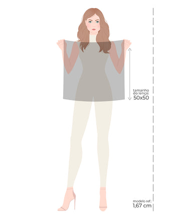 Lenço Geomodern em cetim de poliéster | 50x50cm