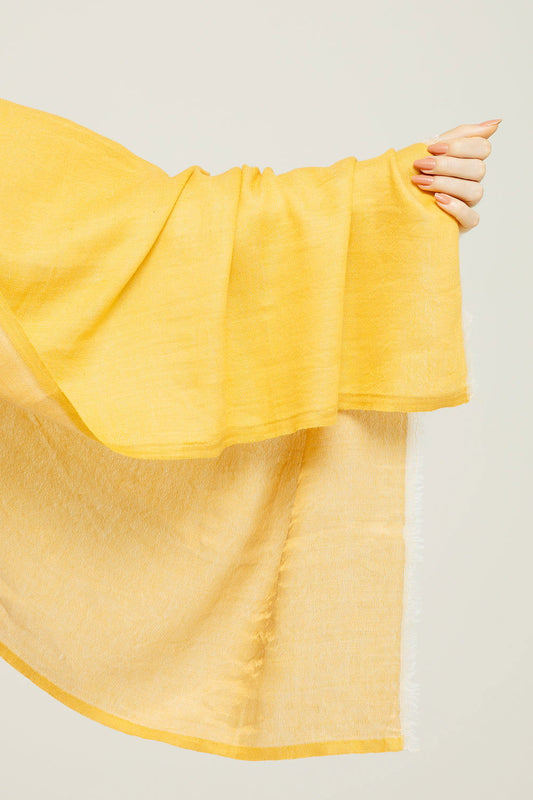   - Dupla face Cashmere com seda Zari amarelo | 75x200cm- Scarf Me 