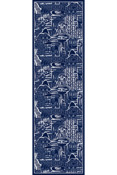 Echarpe Pinceladas da Cidade em mousseline de seda | 60x210cm