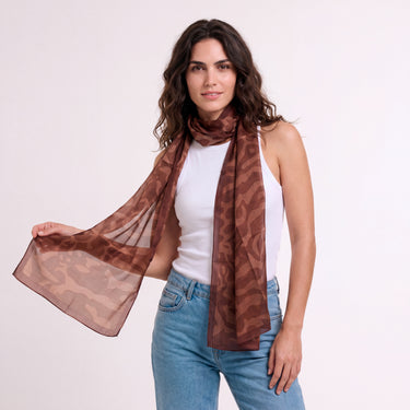 Echarpe Cachara em mousseline de seda | 60x210cm