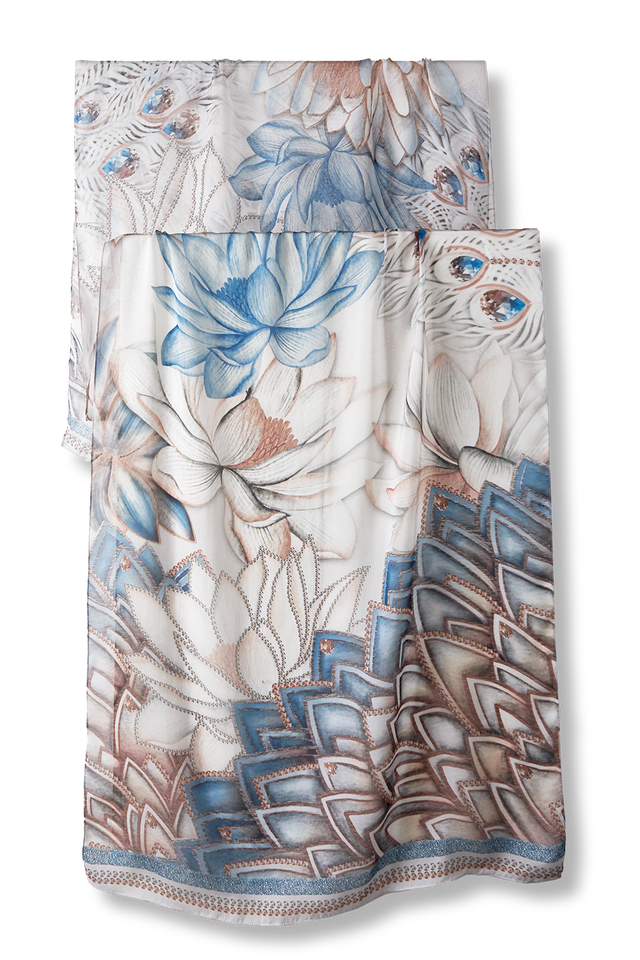   - Echarpe Crystal Glow em mousseline de seda | 60x210cm- Scarf Me 