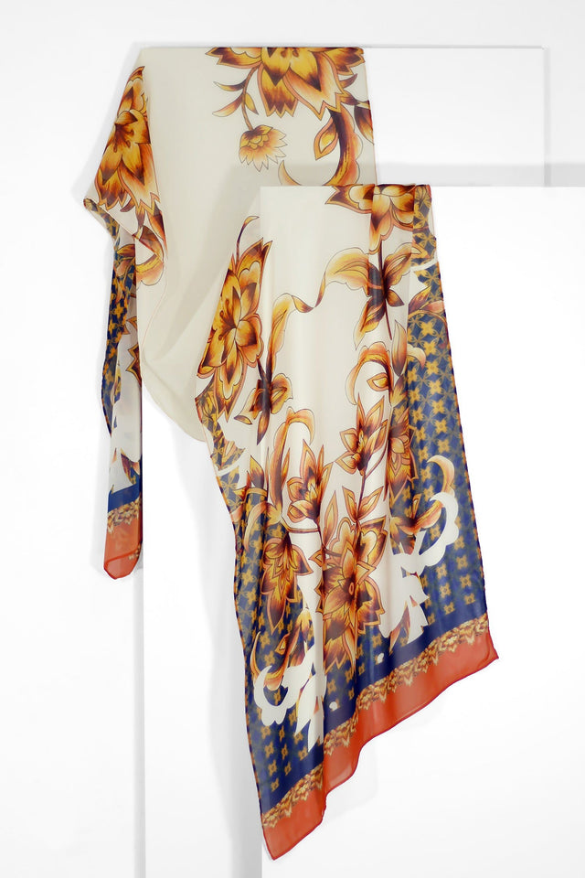   - Echarpe Damask em mousseline de poliéster | 45x210cm- Scarf Me 