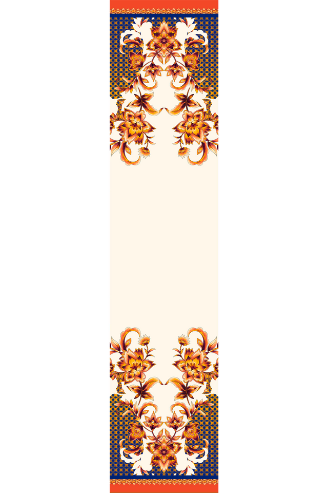   - Echarpe Damask em mousseline de poliéster | 45x210cm- Scarf Me 