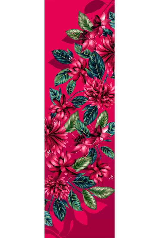   - Echarpe Flor Flamingo magenta em mousseline de seda | 60x210cm- Scarf Me 