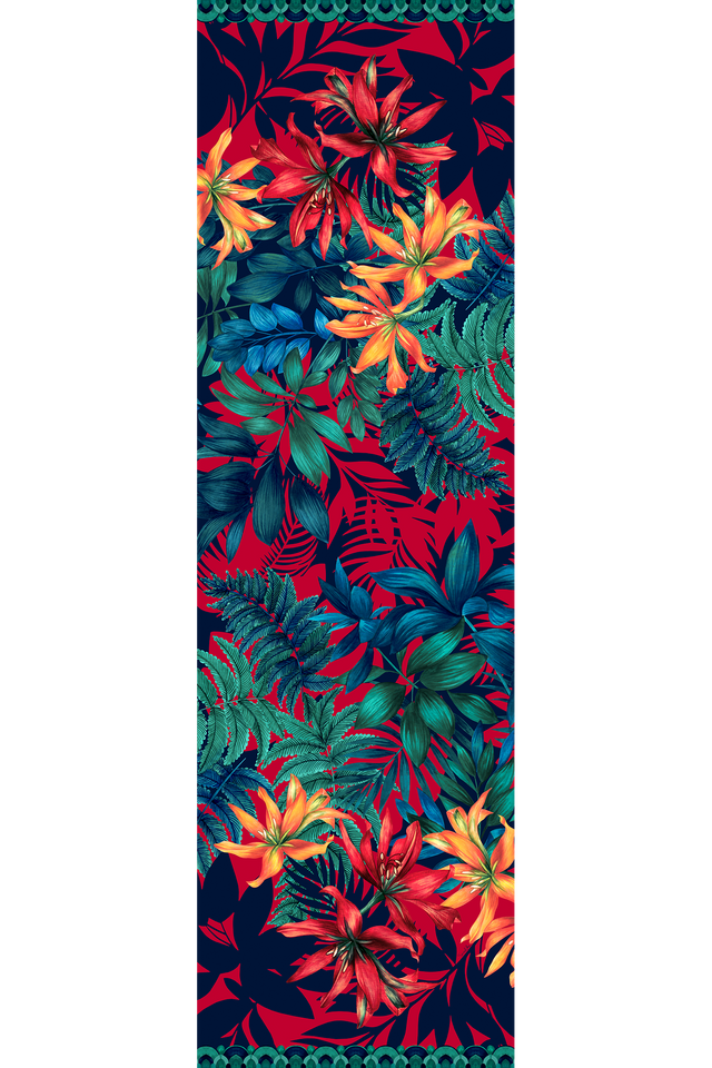   - Echarpe Mata Atlântica em mousseline de seda | 60x210cm- Scarf Me 