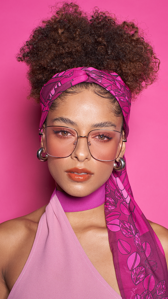   - Echarpe Ramos de Púrpura pink em mousseline de poliéster | 45x210cm- Scarf Me 