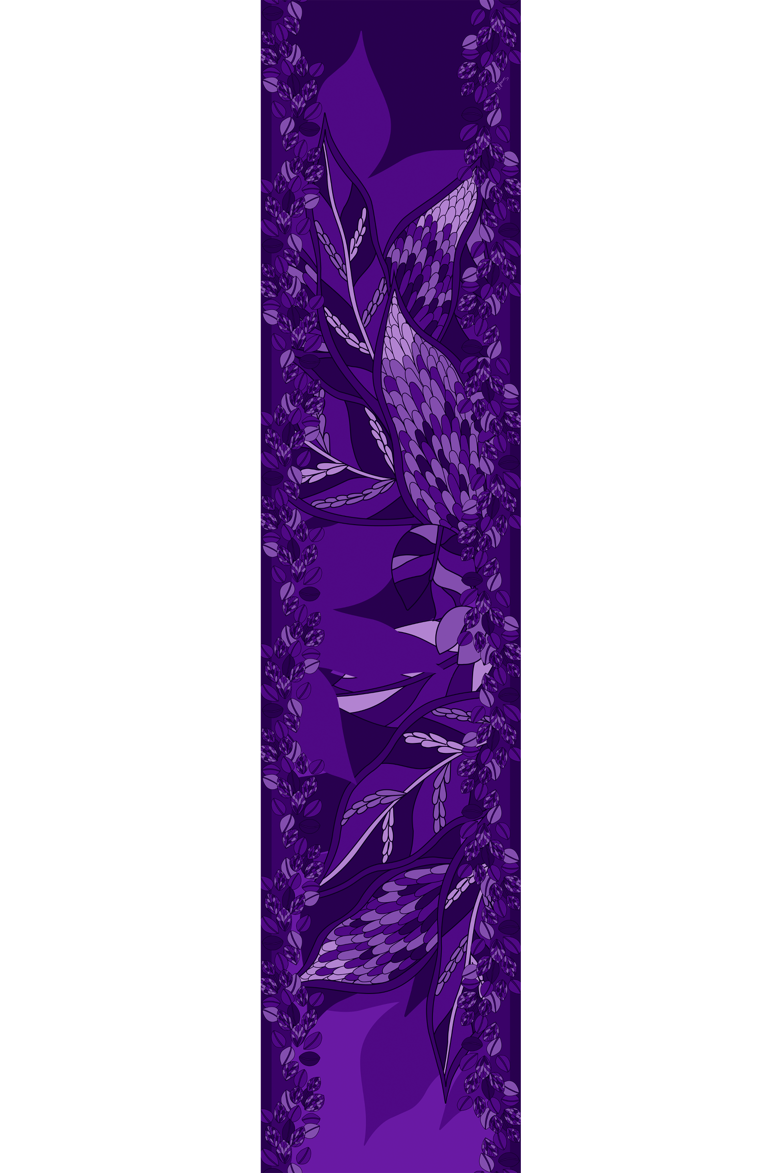   - Echarpe Ramos de Púrpura roxo em mousseline de poliéster | 45x210cm- Scarf Me 