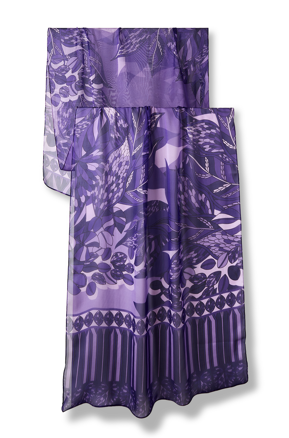   - Echarpe Ramos de Púrpura roxo em mousseline de seda | 60x210cm- Scarf Me 