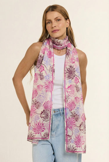 Echarpe Protea em mousseline de poliéster | 45x210cm