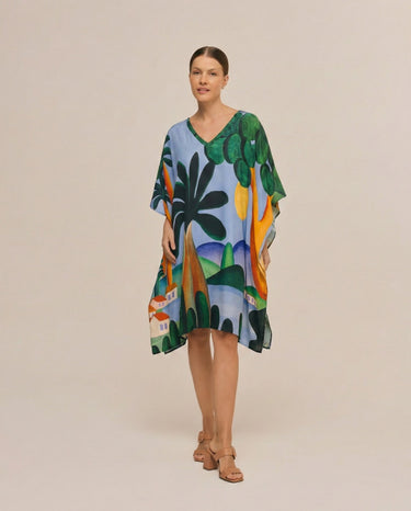 Kaftan curto de seda Cartão Postal