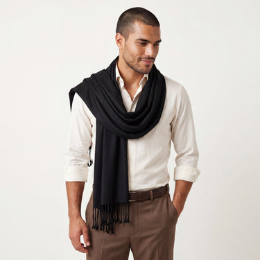 Black viscose pashmina | 70x180cm