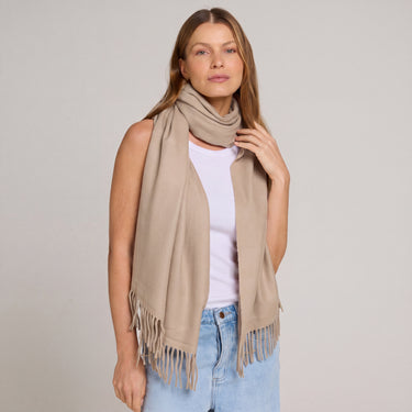 Pashmina caqui em toque de lã