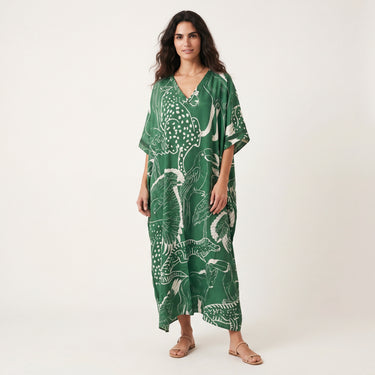 Kaftan longo de seda Silhuetas