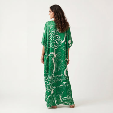 Kaftan longo de seda Silhuetas