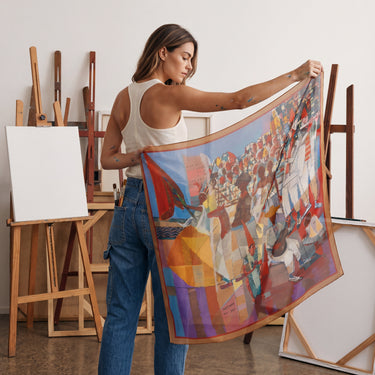 Max lenço Carnaval em mousseline de seda | 130x130cm