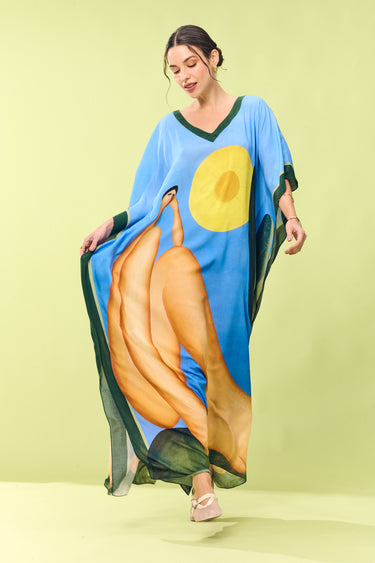 Kaftan longo de seda Abaporu