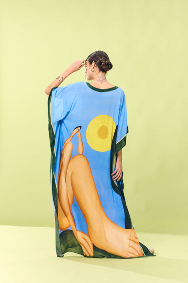 Kaftan longo de seda Abaporu