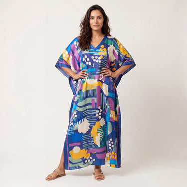 Kaftan longo de seda Algodão Doce