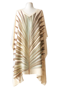 Green Leave short viscose kaftan - Scarf Me
