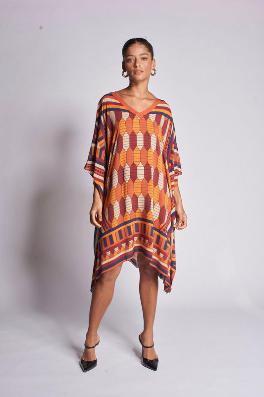   - Kaftan curto de viscose Modern Dubai- Scarf Me 