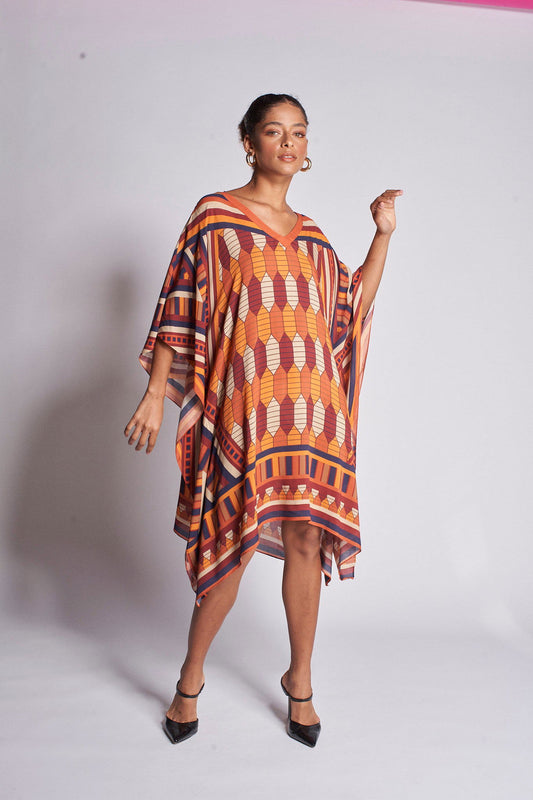   - Kaftan curto de viscose Modern Dubai- Scarf Me 