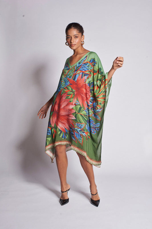   - Kaftan curto de viscose Pantanal- Scarf Me 