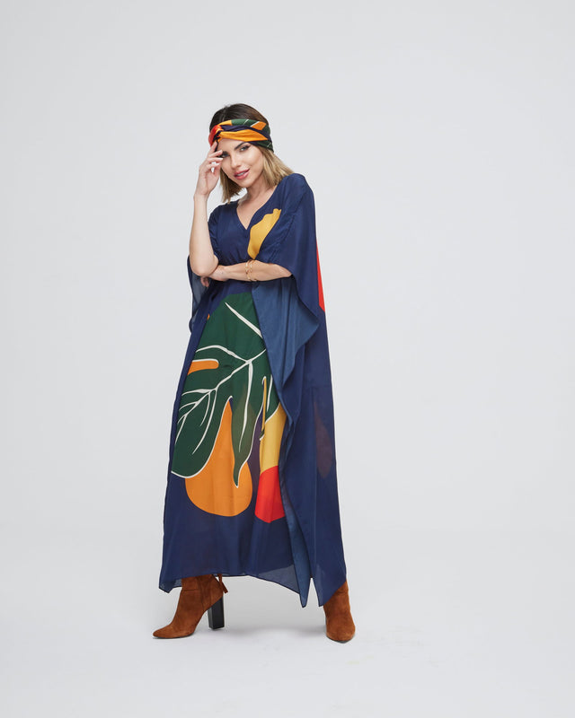   - Kaftan longo de seda Ginga- Scarf Me 