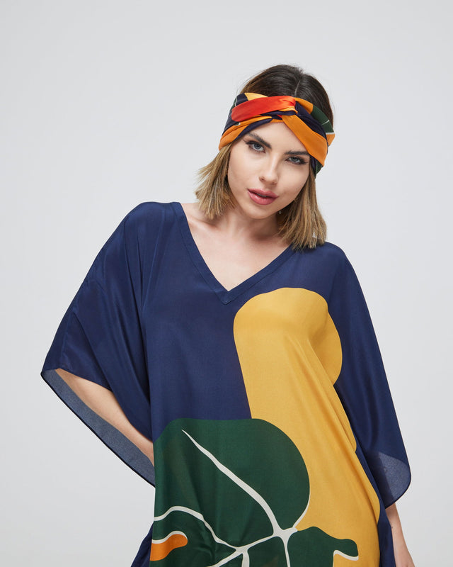   - Kaftan longo de seda Ginga- Scarf Me 