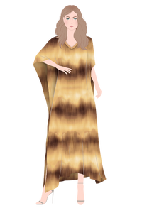 Abstrato Ombré brown long viscose kaftan - Scarf Me