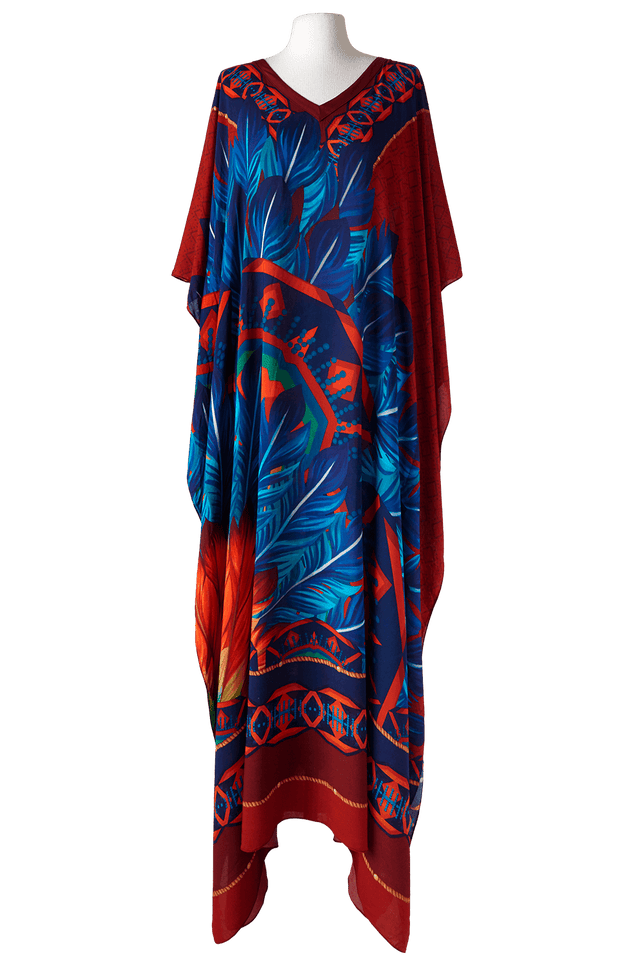   - Kaftan longo de viscose Amazônia Indígena- Scarf Me 