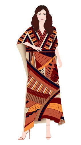   - Kaftan longo de viscose Modern Dubai- Scarf Me 