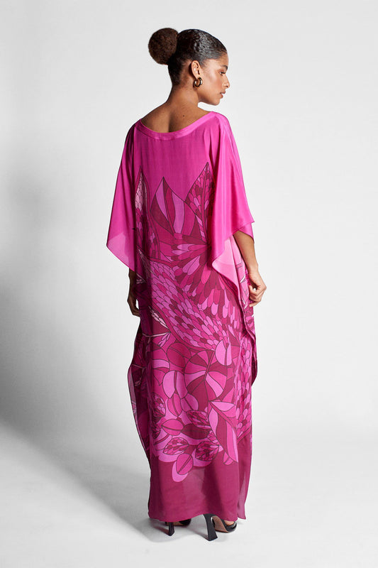   - Kaftan longo de viscose Ramos de Púrpura pink- Scarf Me 